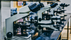 microscopes in a laboratory