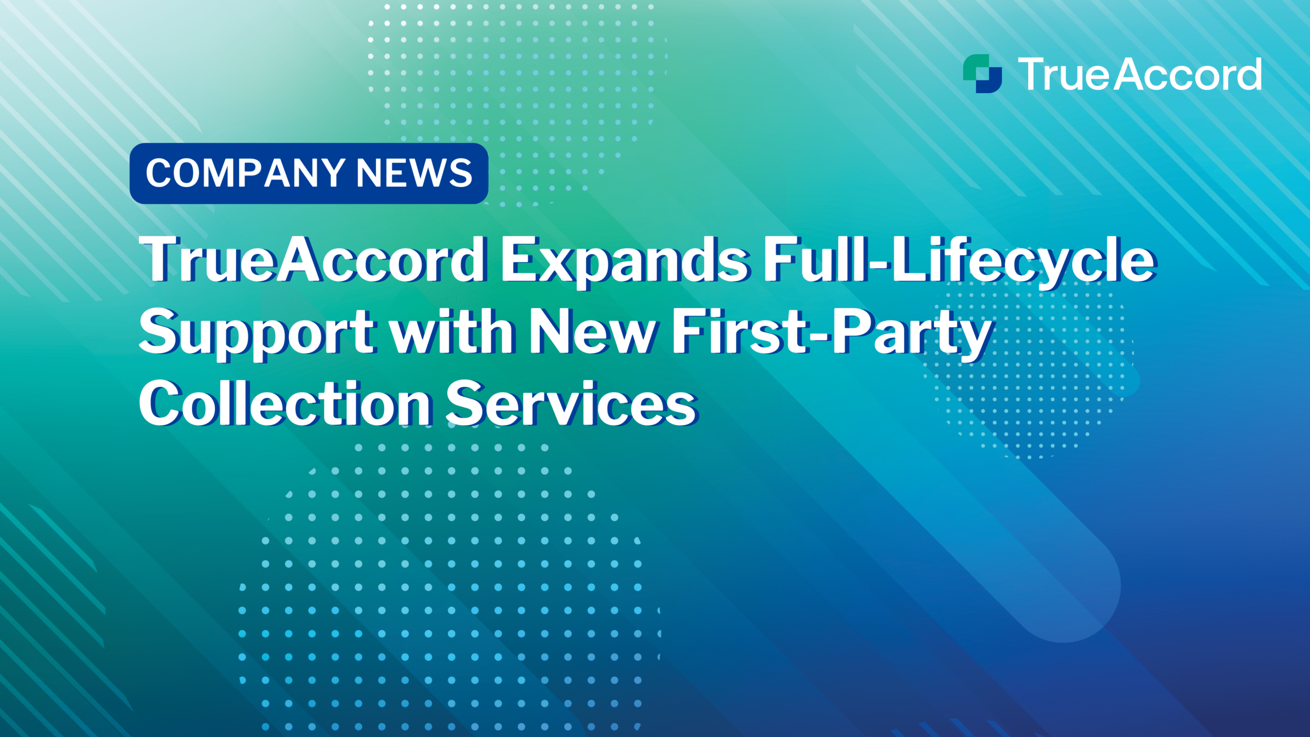 The blog title in front of a green and blue background.